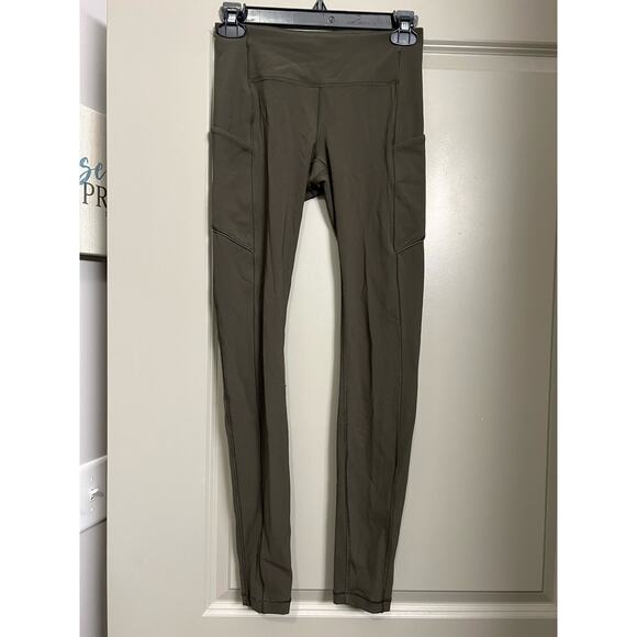 Olive Green Lululemon Leggings - Size 4 - Picture 1 of 10